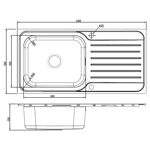 Bluci RUBUS 16 Single Large Bowl Stainless Steel Kitchen Sink