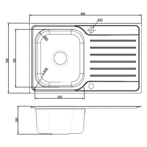 Bluci Rubus 17 Compact Single Bowl Kitchen Sink