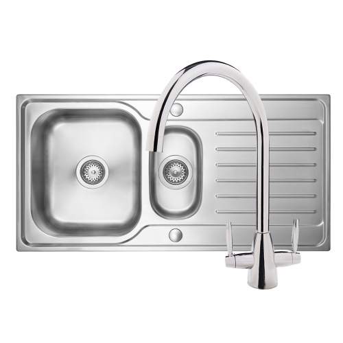 Bluci RUBUS 15 1.5 Bowl Kitchen Sink & Rienza Chrome Tap Pack