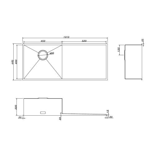 Caple NADA 100 Stainless Steel 1.0 Bowl Kitchen Sink