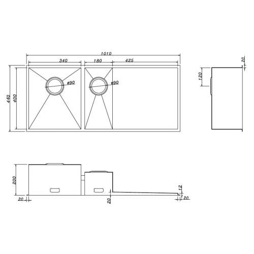 Caple NADA 150 Stainless Steel 1.5 Bowl Kitchen Sink