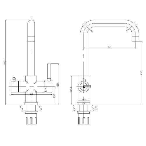 Reginox Amanzi 3-in-1 Instant Hot Water Kitchen Tap