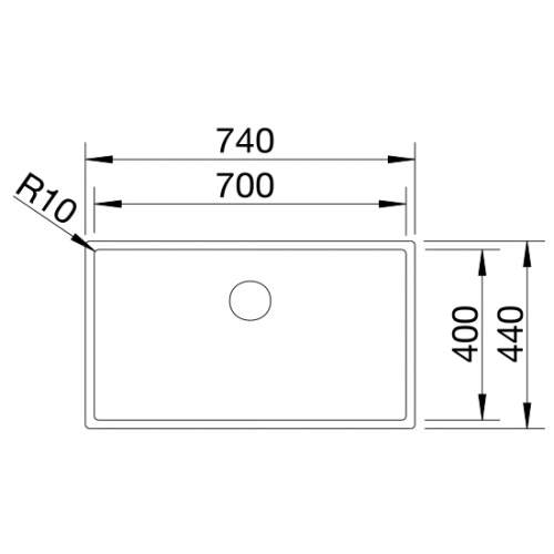 Blanco CLARON 700-U Steelart Elements Undermount Kitchen Sink - Model: BL467695