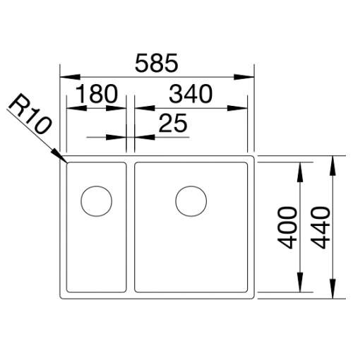 Blanco CLARON 340/180-U Steelart Elements Undermount Kitchen Sink - Models: BL467696 & BL467697