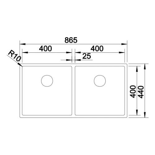 Blanco CLARON 400/400-U Steelart Elements Undermount Kitchen Sink - Model: BL467698