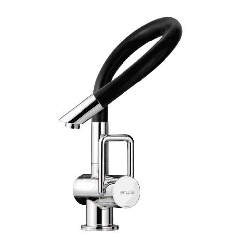 Arwa TWINFLEX Single Side Lever Designer Kitchen Mixer Tap with Flexible Black Spout