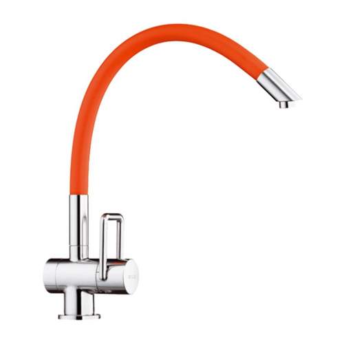 Arwa TWINFLEX Single Side Lever Designer Kitchen Mixer Tap with Flexible Orange Spout