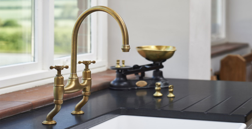 Perrin & Rowe Traditioanl Kitchen Tap in Aged Brass 