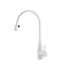 KWC EVE Kitchen Mixer Tap with Pull-Out Spray & LED in Glacier White