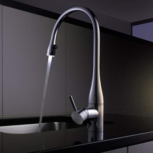 KWC EVE Kitchen Mixer Tap with Pull-Out Spray & LED