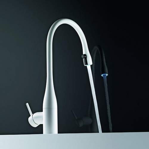 KWC EVE Kitchen Mixer Tap with Pull-Out Spray & LED