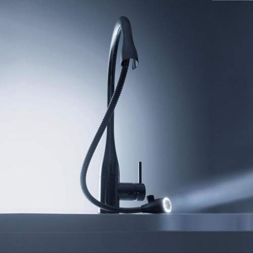 KWC EVE Kitchen Mixer Tap with Pull-Out Spray & LED