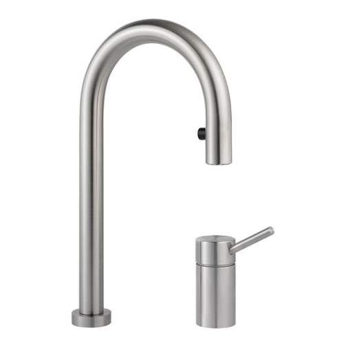KWC INOX Light - Two Hole LED Kitchen Tap with Pull-Out Spray & Control Lever