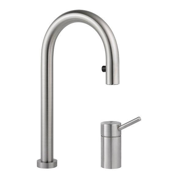 KWC INOX Light - 2 Hole LED Kitchen Tap w Pull-Out Spray - Sinks-Tapscom