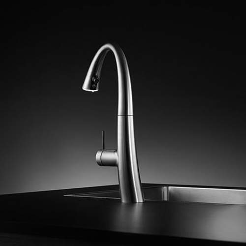 KWC ZOE Designer Kitchen Mixer Tap with Pull-Out Spray & Luminaqua LED Technology