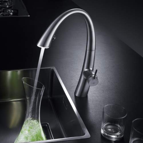 KWC ZOE Designer Kitchen Mixer Tap with Pull-Out Spray & Luminaqua LED Technology