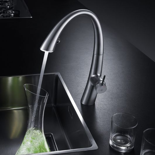 Kwc Zoe Kitchen Mixer Tap With Pull Out Spray Led Spout
