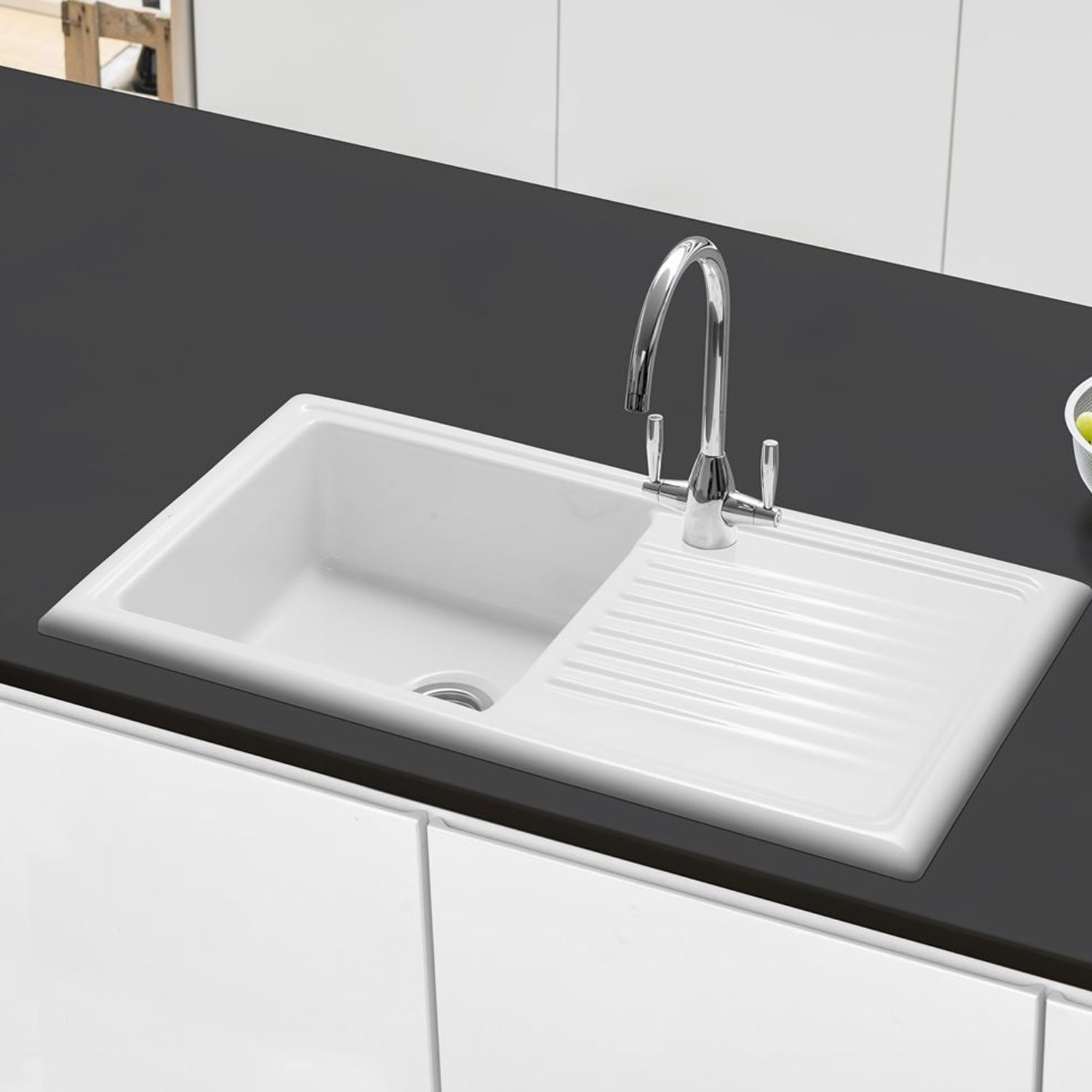 Caple WILTSHIRE 100 Single Bowl Inset Ceramic Kitchen Sink  