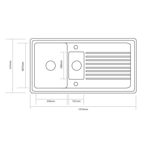 Caple WILTSHIRE 150 1.5 Bowl Inset Ceramic Kitchen Sink