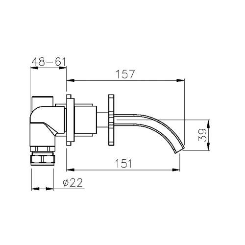 Abode SERENITIE Wall Mounted 3 Hole Basin Mixer Tap in Rose Gold - AB2605