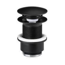 Abode Matt Black Unslotted Basin Clicker Waste - AB2632