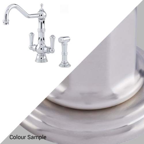 Perrin and Rowe PICARDIE 4766 Twin Lever Kitchen Tap with Rinse