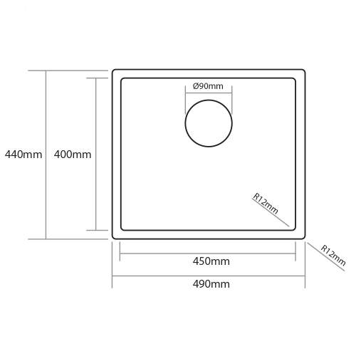 Caple Mode 45 Versatile Single Bowl Sink Technical Image