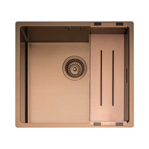 Caple Mode 45 Versatile Single Bowl Sink in Copper with Collander