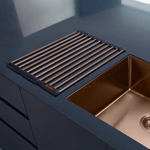 Caple Universal Stainless Steel Fold Mat in Copper Lifestyle