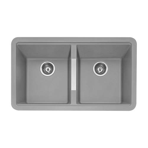 Caple Leesti 200 Double Bowl Granite Kitchen Sink in Pebble Grey