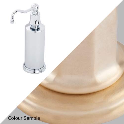 Perrin & Rowe 6633 Country Freestanding Soap Dispensers in Satin Brass