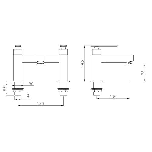 Abode Marino Deck Mounted Bath Filler