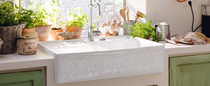 white kitchen sink