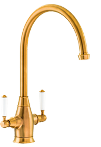 Abode ASTBURY Twin Lever Mixer Kitchen Tap in Forged Brass - AT3068