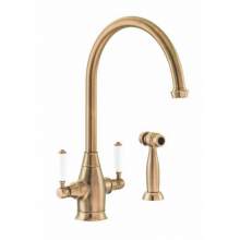 Abode ASTBURY Dual Lever Mixer With Handspray in Forged Brass - AT3069