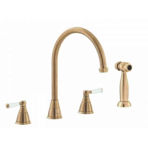 Abode Astbury 3 Part Mixer with Handspray in Forged Brass - AT3075