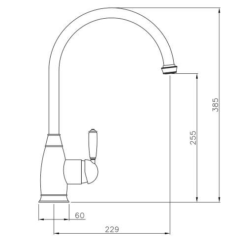 Abode ASTBURY Single Lever Mixer Kitchen Tap in Forged Brass