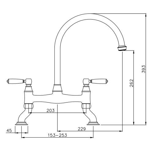 Abode ASTBURY Bridge Kitchen Tap in Forged Brass