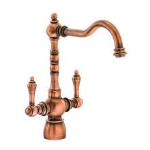 Abode BAYENNE Twin Lever Mixer Kitchen Tap in Century Copper - AT3090