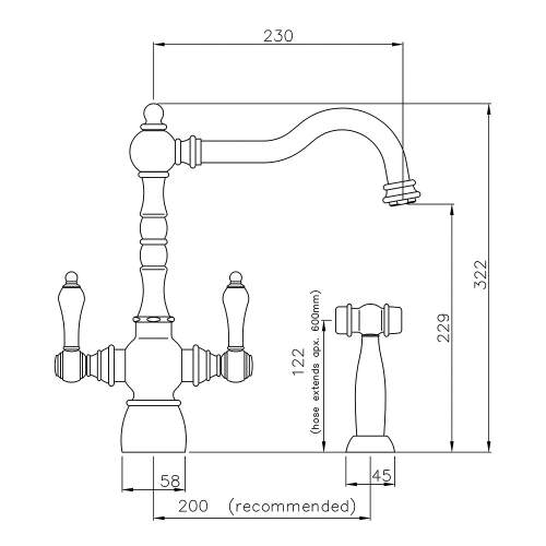 Abode BAYENNE Kitchen Tap With Handspray in Century Copper - AT3086