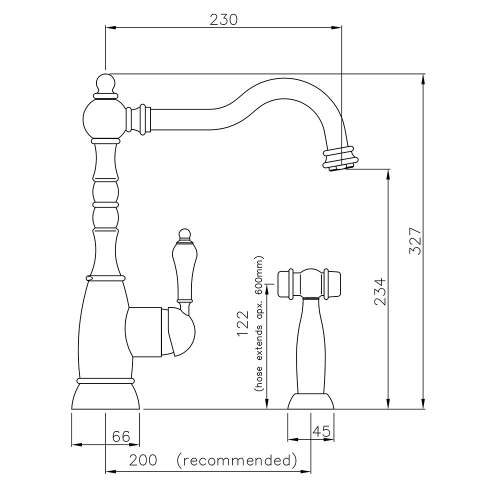 Abode BAYENNE Mixer Tap With Handspray in Century Copper -  AT3088