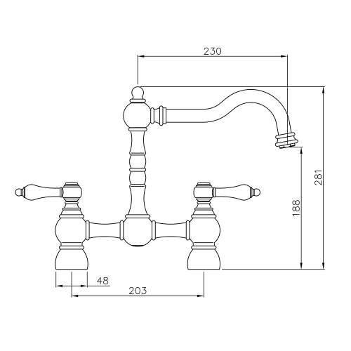 Abode BAYENNE Bridge Kitchen Tap in Century Copper - AT3089