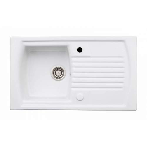 Abode Milford 1.0 Bowl Reversible Ceramic Kitchen Sink - AW1042