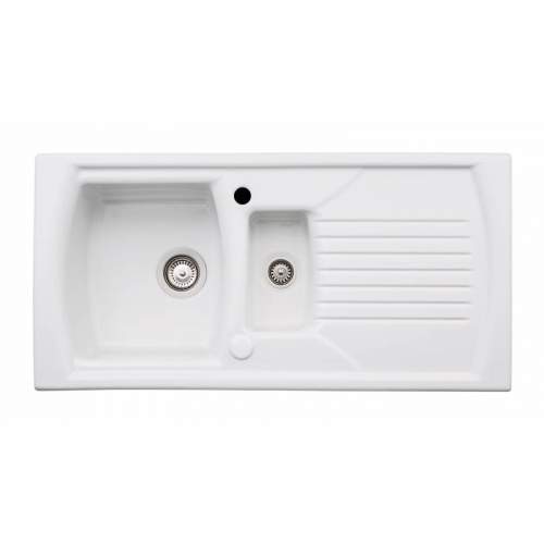 Abode Milford 1.5 Bowl Reversible Ceramic Kitchen Sink - AW1043