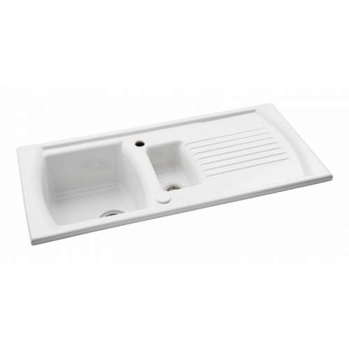 Abode Milford 1.5 Bowl Reversible Ceramic Kitchen Sink - AW1043