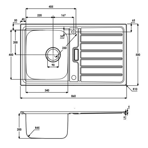 Abode Neron Single Compact Bowl Stainless Steel Kitchen Sink - AW5111