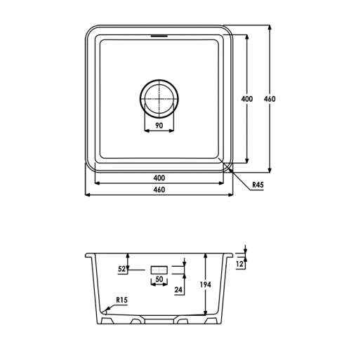 Abode SANDON 1.0 Bowl Ceramic Kitchen Sink - AW1030