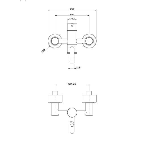 Gessi Oxygen Wall Mounted Swivel Spout Tap - 13175