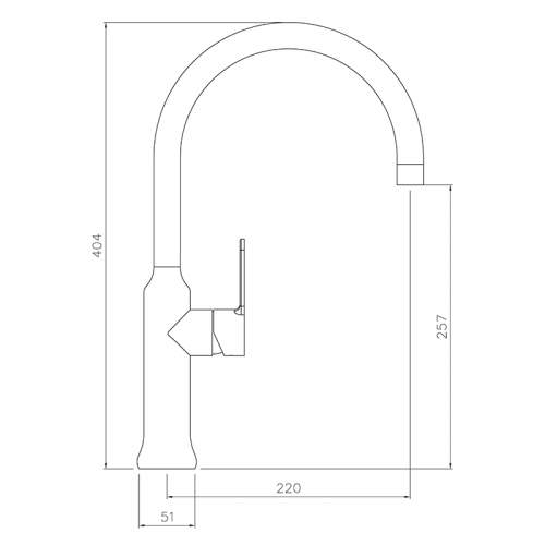 Abode BOTTILIA Single Lever Stainless Steel Kitchen Tap - AT2082