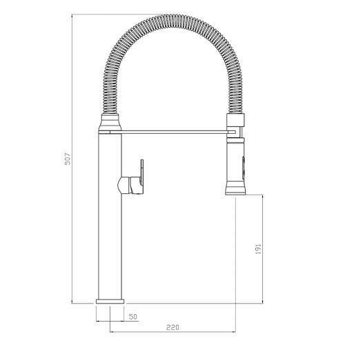 Abode TITANE Professional Style Kitchen Tap with Pull Out Hose - AT2084